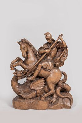 Sculpture in natural wood representing St...