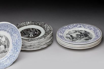 Lot of fine earthenware plates from Gien...