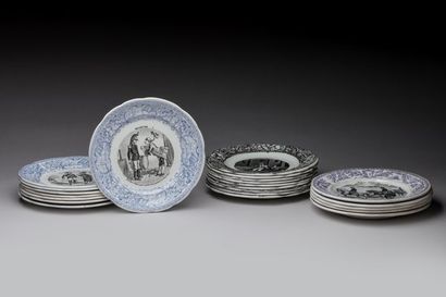 Lot of fine earthenware plates from Gien...