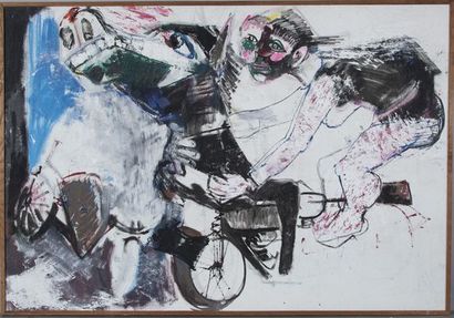 Bernard LORJOU (1908-1986)
Centaure et motocyclette,...