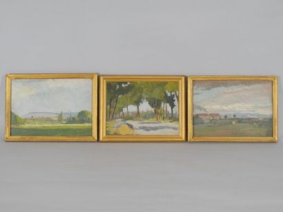 DUSSOUR Louis (1905 - 1986) 
Set of 3 paintings...