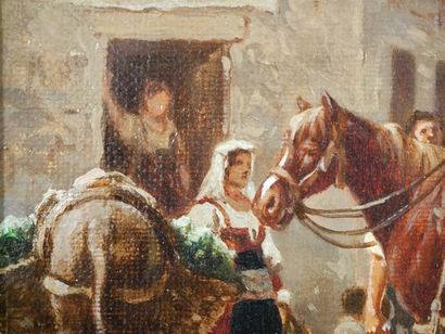 BERGER, 19th century,
The halt, 
Hst sbg,...