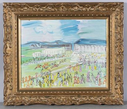 DE COMNENE Georges (born 1928) after Dufy
Racetrack,
signed...