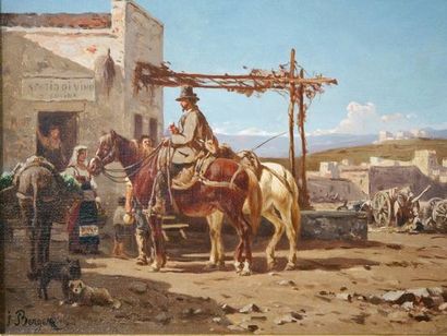 BERGER, 19th century,
The halt, 
Hst sbg,...