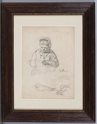 GUILLAUMIN Armand (1841 - 1927)
Embroiderer,
Drawing...