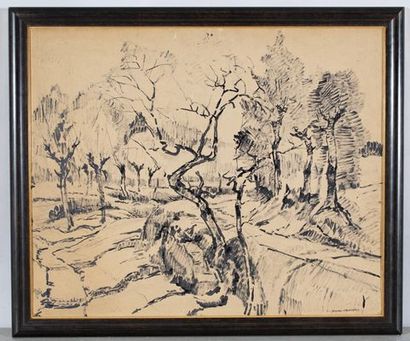 CHARRETON Victor (1864 - 1936)
Landscape,
Ink...