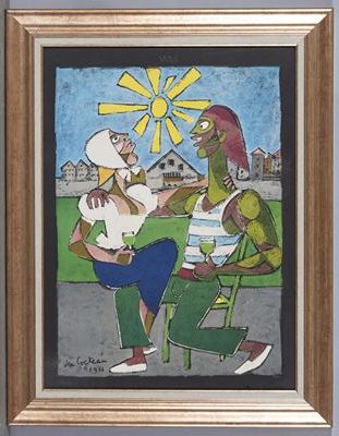 COCTEAU Jean
Couple drinking, 1961,
Lithograph...