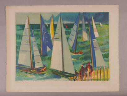 Camille HILAIRE (1916-2004)
Regatta.
Lithograph...