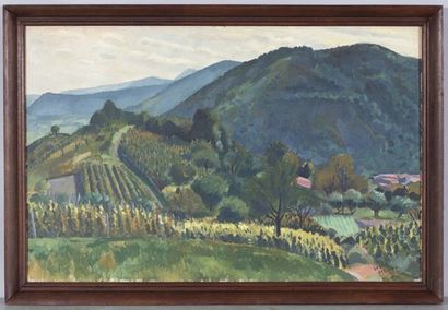 DUSSOUR Louis (1905 - 1986)
Vineyards,
Hst...