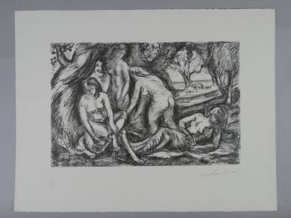 Othon FRIESZ (1879-1948)
Bathers at rest.
Lithograph...