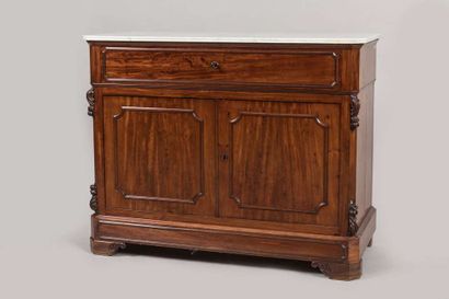 Mahogany and mahogany veneer sideboard opening...