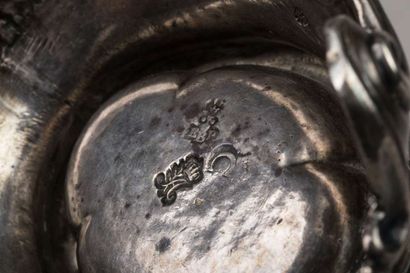Pair of silver salad bowls decorated with...