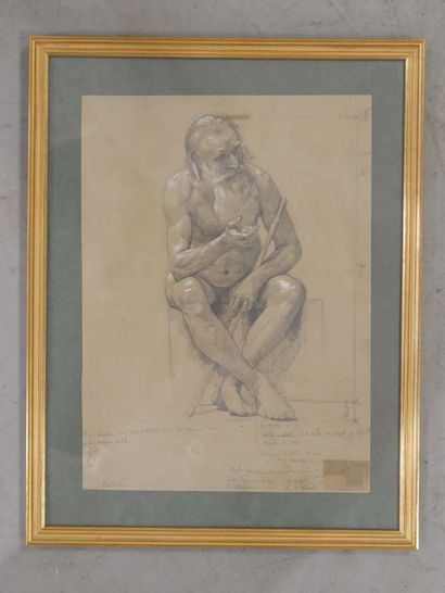 Study of an Elderly Seated Man 
pencil drawing...