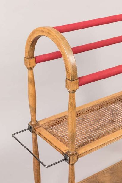 Dresser in natural wood forming an arch and...