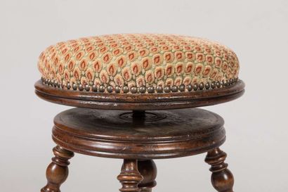 Mahogany piano stool with swivel seat and...