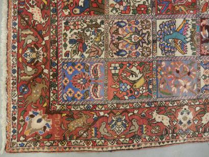Baktiar hand-knotted carpet, compartmentalized...
