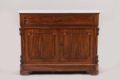 Mahogany and mahogany veneer sideboard opening...