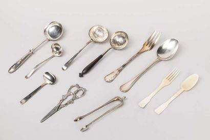 Cream spoon with filled silver handle, silver...
