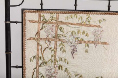 Fireplace screen in blackened wood imitating...
