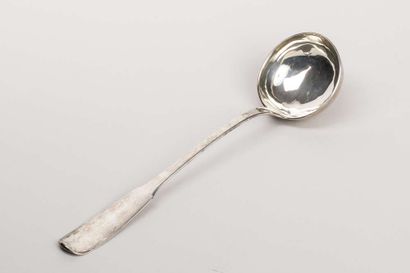 Ladle in plain silver with the number BB...