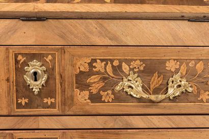 Chest of drawers in inlaid wood decorated...