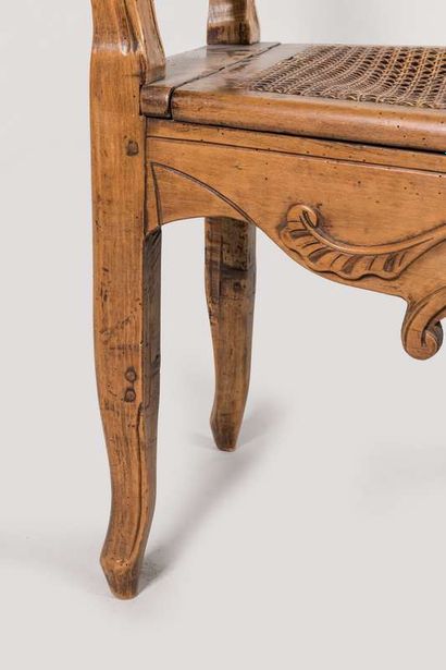 Two transformed beechwood commode chairs...