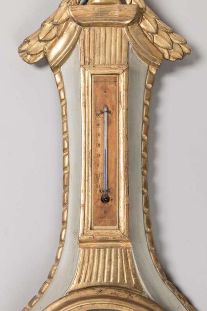 18th-century gilded wood and gray lacquered...