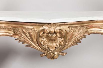 Console with carved and gilded wood front...