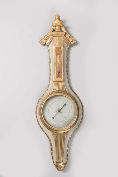 18th-century gilded wood and gray lacquered...