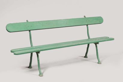 Pair of garden benches, the legs in cast...