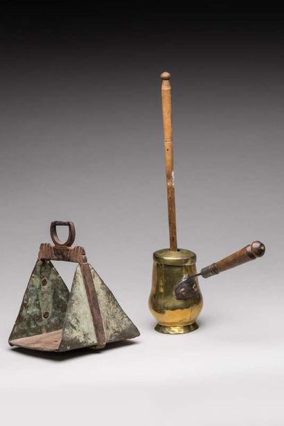 Lot composed of a brass chocolate box and...