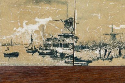 Three Delft or Holland tiles painted with...