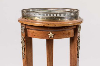 Mahogany saddle with gallery decoration and...