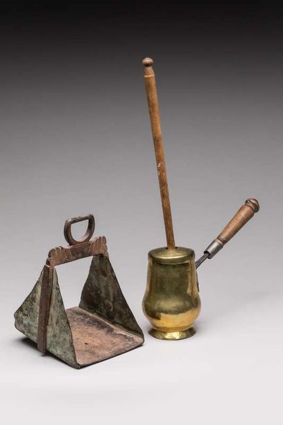 Lot composed of a brass chocolate box and...