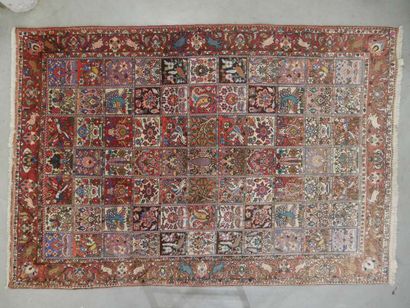 Baktiar hand-knotted carpet, compartmentalized...