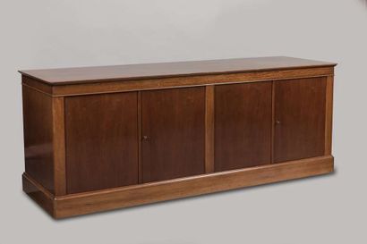 Mahogany and mahogany veneer baseboard sideboard...