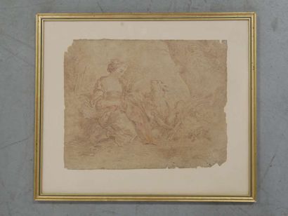 Pastoral Scene
Pencil drawing on paper 
Height...