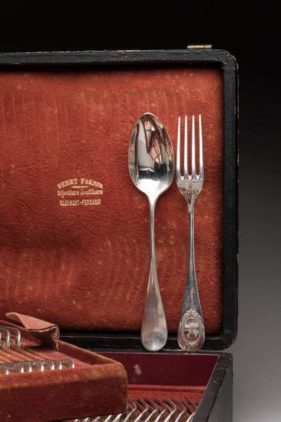 Twenty-four silver entremets cutlery sets,...