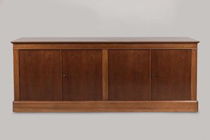 Mahogany and mahogany veneer baseboard sideboard...