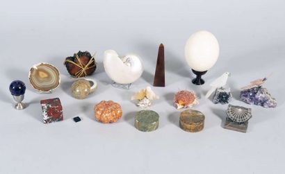 Set of stones and decorative objects of window...