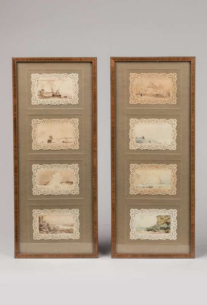 Two framings including each one four mechanical...