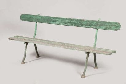 Pair of garden benches, the legs in cast...