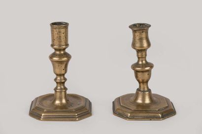 Two brass or bronze torches 18th century
Ht...