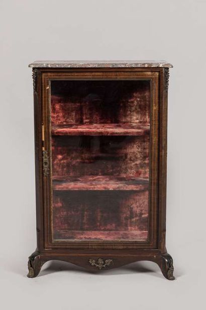Small veneered display cabinet opening to...