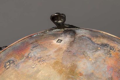On a small silver and vermeil tray, miniature...