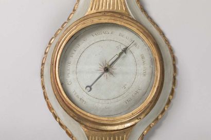 18th-century gilded wood and gray lacquered...