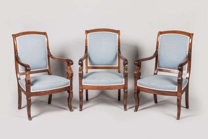 Suite of 5 mahogany and mahogany veneered...