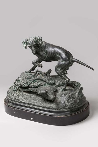 MOIGNIER J.
Dog standing on a pheasant hen,
Important...
