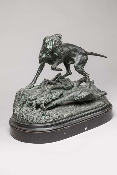 MOIGNIER J.
Dog standing on a pheasant hen,
Important...