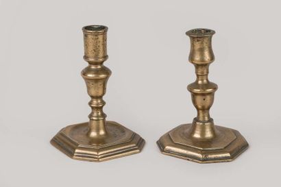 Two brass or bronze torches 18th century
Ht...